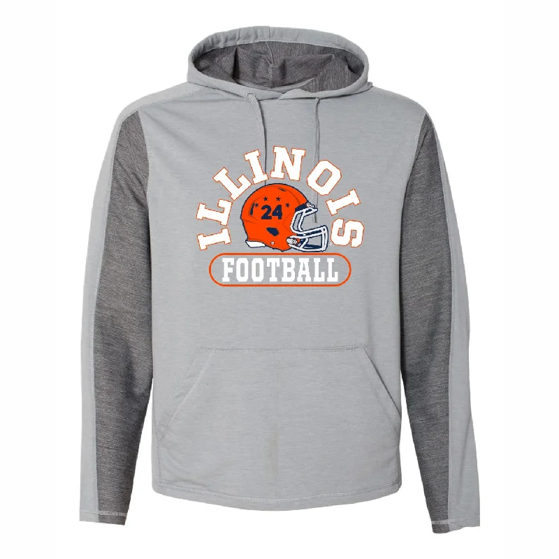 Custom Football Jerseys For Supporter Gifts-Illinois Football Hoodie Star Helmet