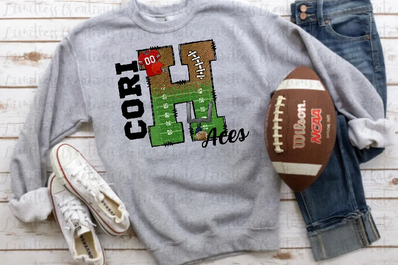 Personalized Football Jerseys For Group Fundraisers-Football Letter Shirt fully customizable