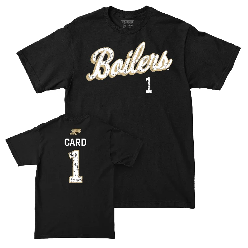 Custom Football Jerseys For Summer Leagues-Football Black Script Tee - Hudson Card | #1