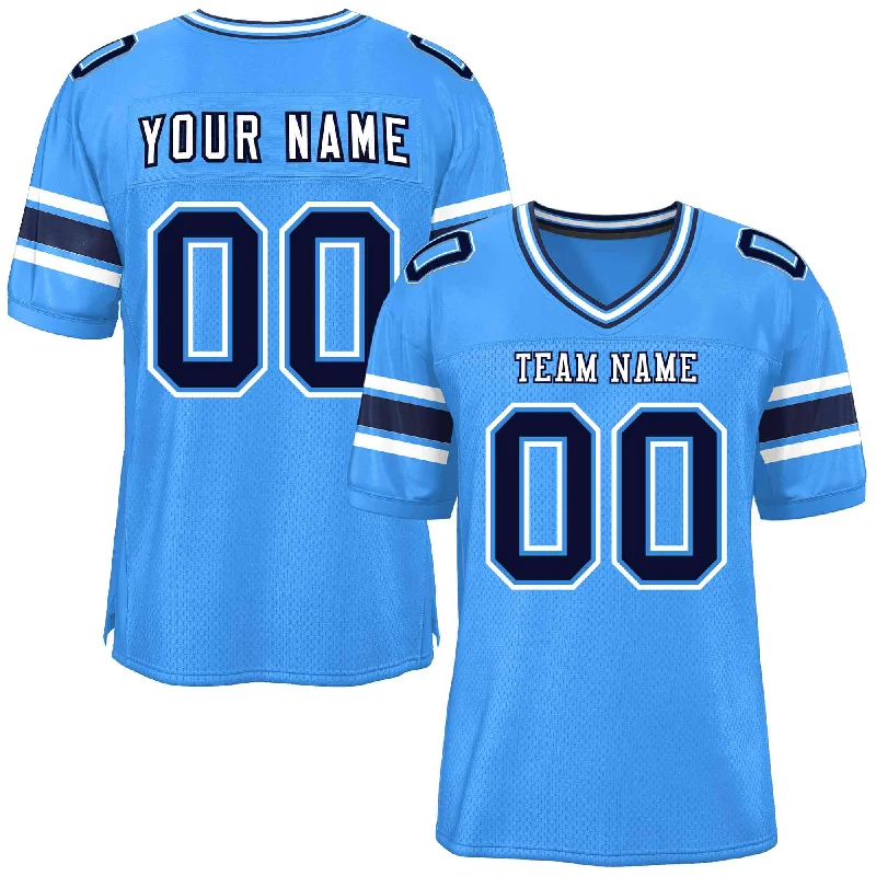 Personalized Football Jerseys For Community Teams-Custom Powder Blue Personalized Classic Authentic Football Jersey