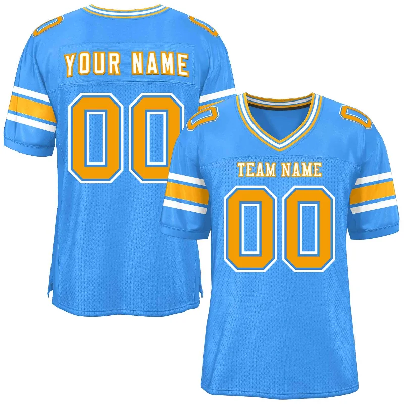 Custom Football Jerseys For Youth Competitions-Custom Powder Blue Personalized Classic Authentic Football Jersey