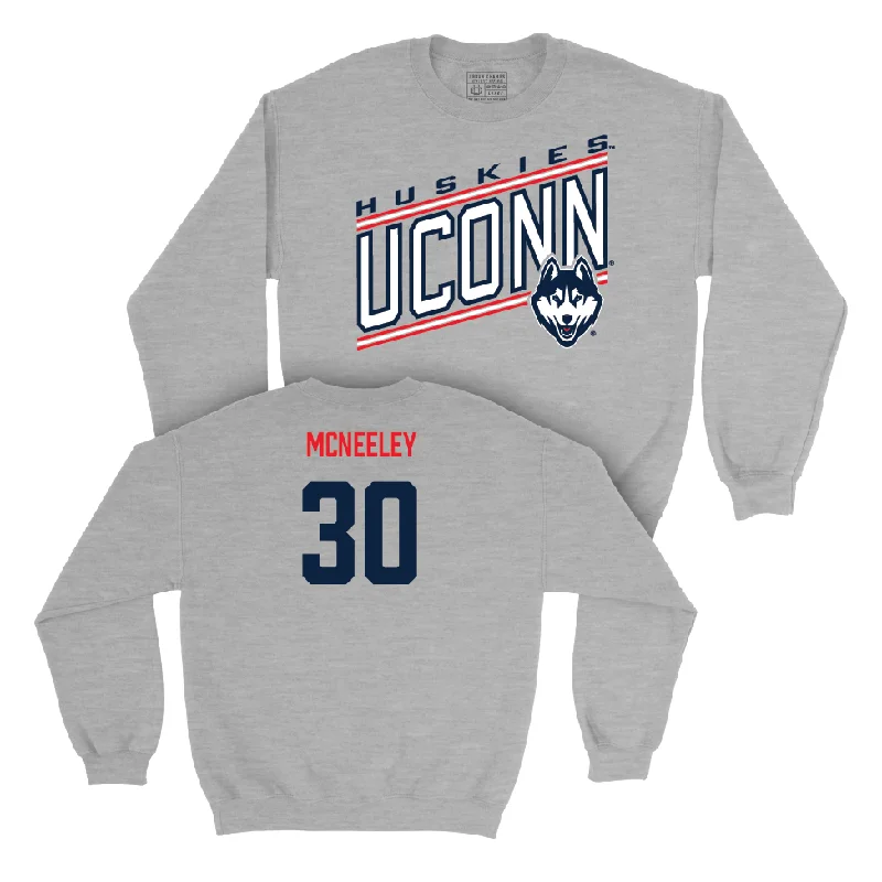 Custom Basketball Jerseys With Bold Graphics-Sport Grey Men's Basketball Vintage Crewneck  - Liam McNeeley