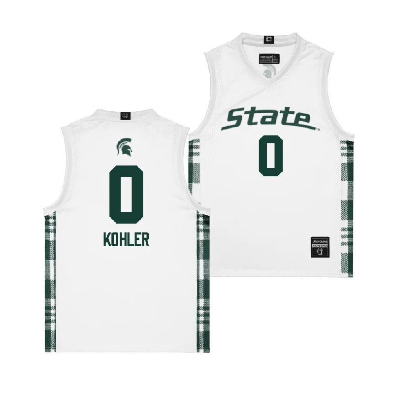 Custom Basketball Jerseys For School Uniforms-EXCLUSIVE: MSU Winter Edition Basketball Jersey - Jaxon Kohler