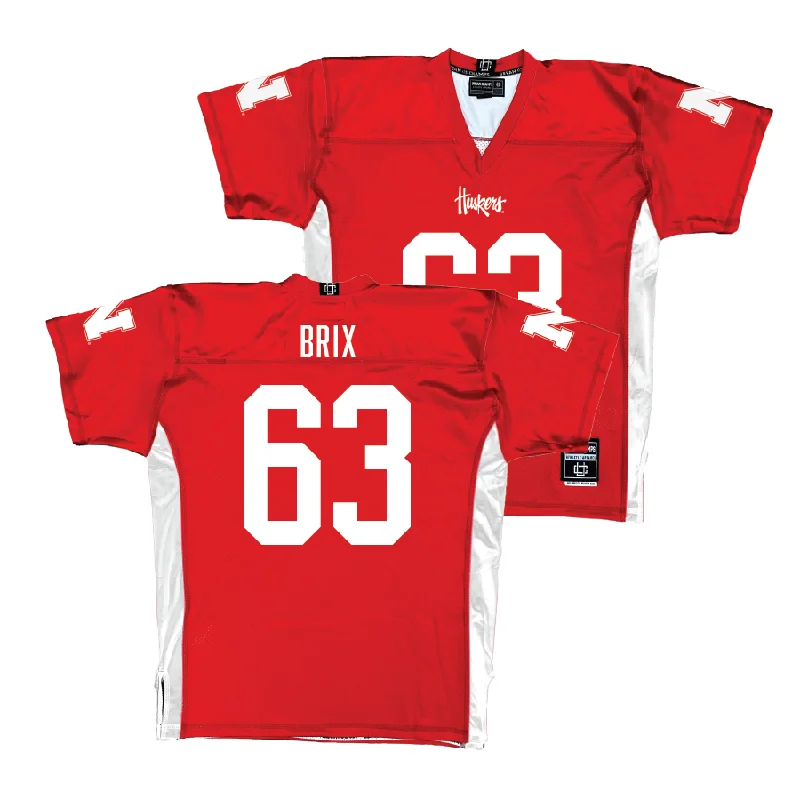 Personalized Football Jerseys For Special Recognitions-Red Nebraska Football Jersey  - Grant Brix