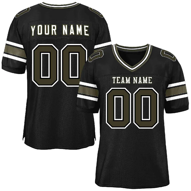 Football Jerseys With Custom Sizing-Custom Black Personalized Classic Authentic Football Jersey