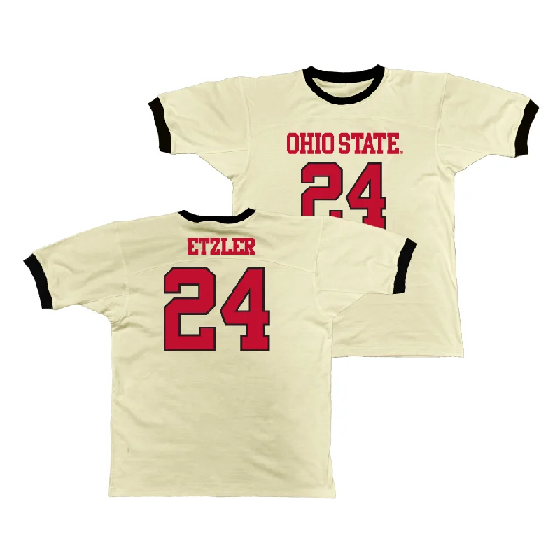 Personalized Basketball Jerseys For Large-Scale Events-Ohio State Retro Ringer Tee - Kalen Etzler