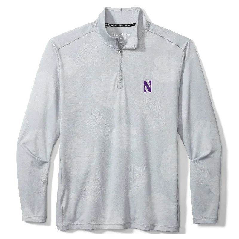 Custom Football Jerseys For Schools & Colleges-Northwestern Wildcats Men's Tommy Bahama Delray Half-Zip