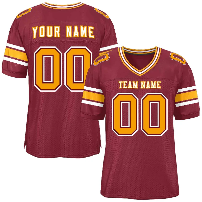 Personalized Football Jerseys For Teams-Custom Crimson Personalized Classic Authentic Football Jersey