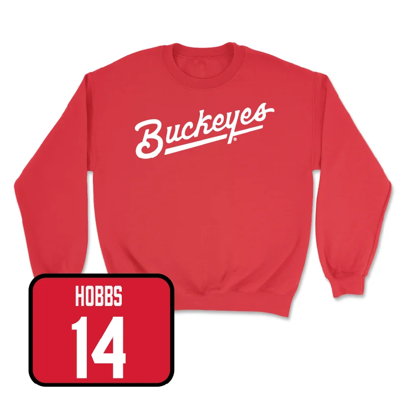 Personalized Basketball Jerseys For Charity-Red Women's Basketball Script Crew  - Ella Hobbs