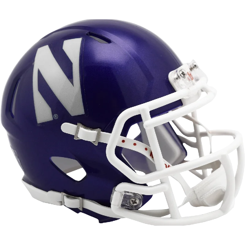 Personalized Football Jerseys For Special Gifts-Northwestern Wildcats Matte Purple Mini Replica Football Helmet