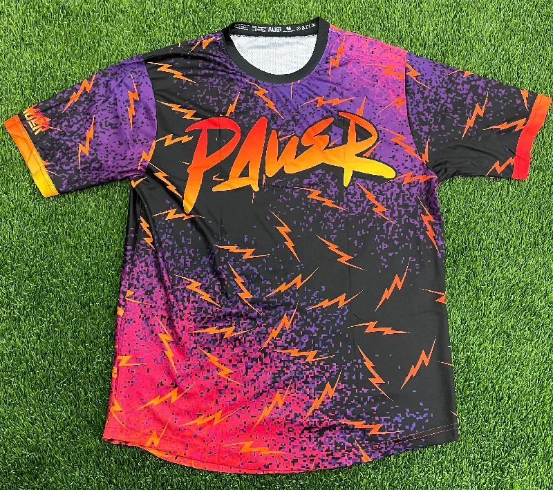 Personalized Basketball Jerseys For Team Photos-Pauer Graffiti Bolts All Over Black/Purple Jersey