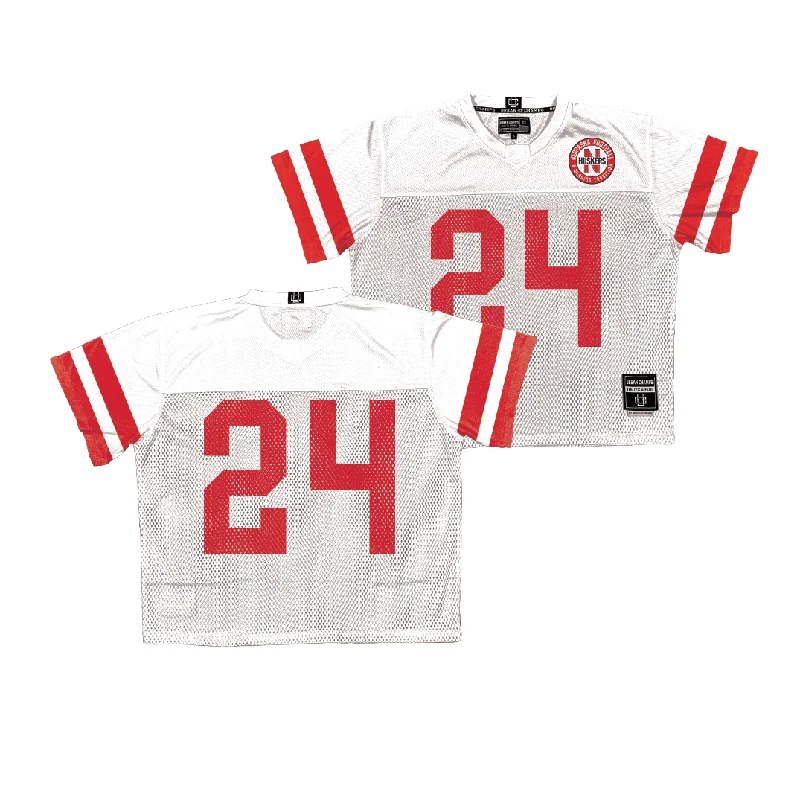 Personalized Football Jerseys For Alumni Teams-Nebraska Throwback Football Jersey - Derek Branch