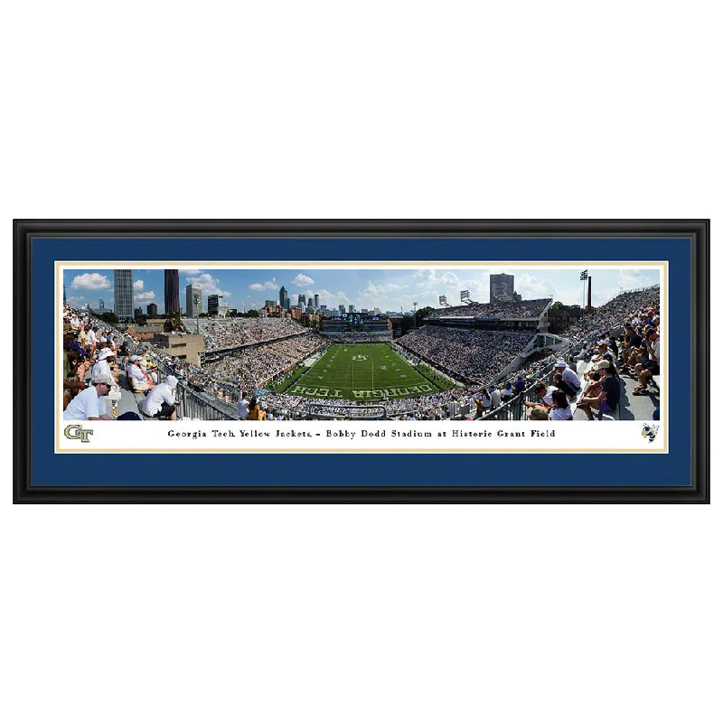 Football Jerseys With Custom Sleeve Printing-Georgia Tech Yellow Jackets Football Deluxe Framed Panorama