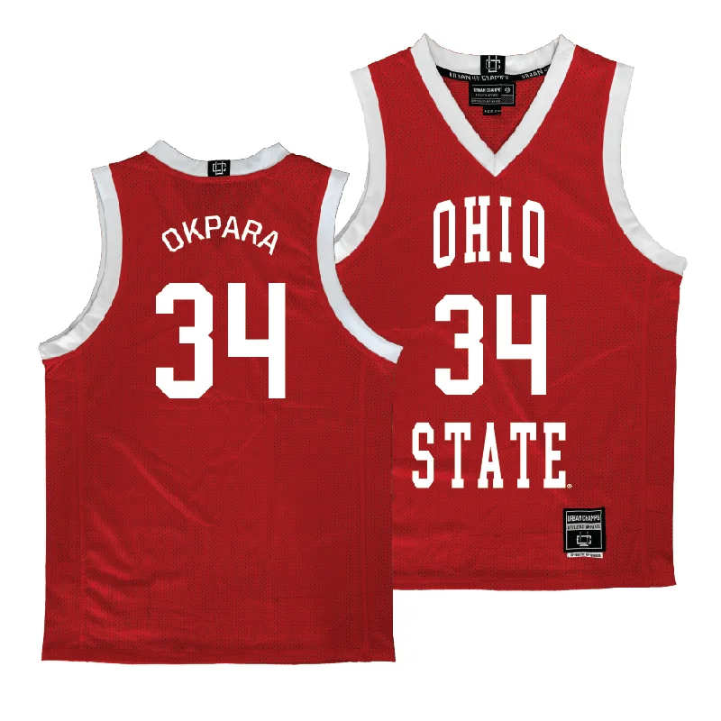 Personalized Basketball Jerseys For Player Recognition-Ohio State Men's Red Basketball Jersey - Felix Okpara | #34