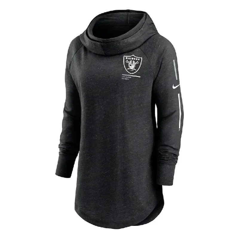 Custom Football Jerseys For Competitive Leagues-NFL - Women's Las Vegas Raiders Minimal Statement Funnel Neck Hoodie (NKZE 00H 8D 0Z8)