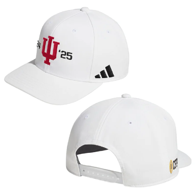 Personalized Football Jerseys For Tournament Winners-Indiana College Football Playoff White Adidas Hat