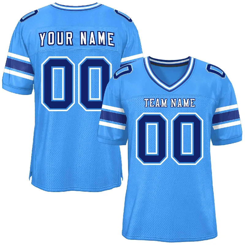 Custom Football Jerseys With Bold Fonts-Custom Powder Blue Personalized Classic Authentic Football Jersey