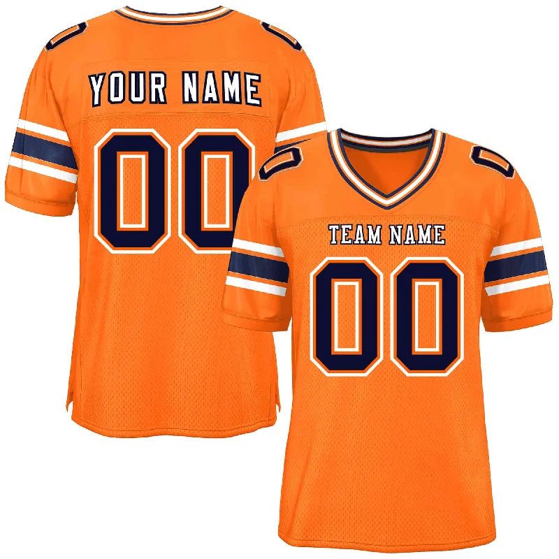 Football Jerseys For Corporate Team Activities-Custom Orange Personalized Classic Authentic Football Jersey