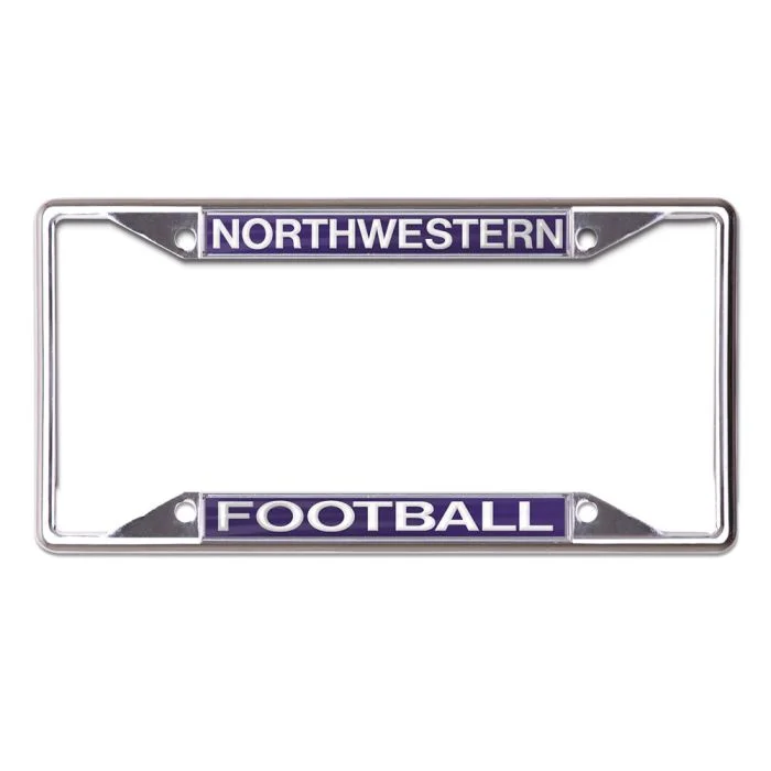 Custom Football Jerseys For Award Ceremonies-Northwestern Wildcats Football License Plate Frame