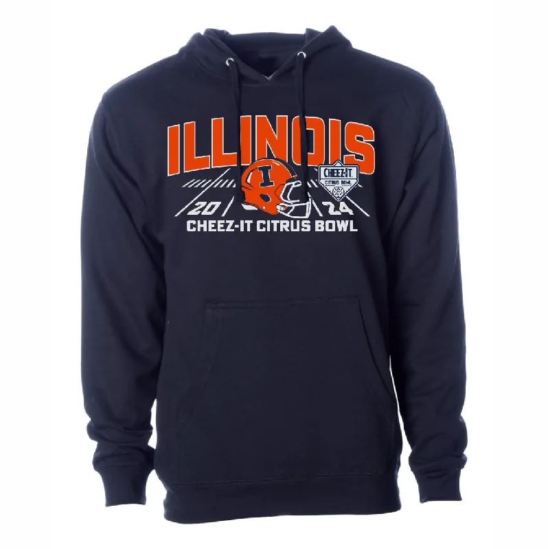 Personalized Football Jerseys For Charity-Illinois Football Cheez-It Citrus Bowl Navy Hoodie