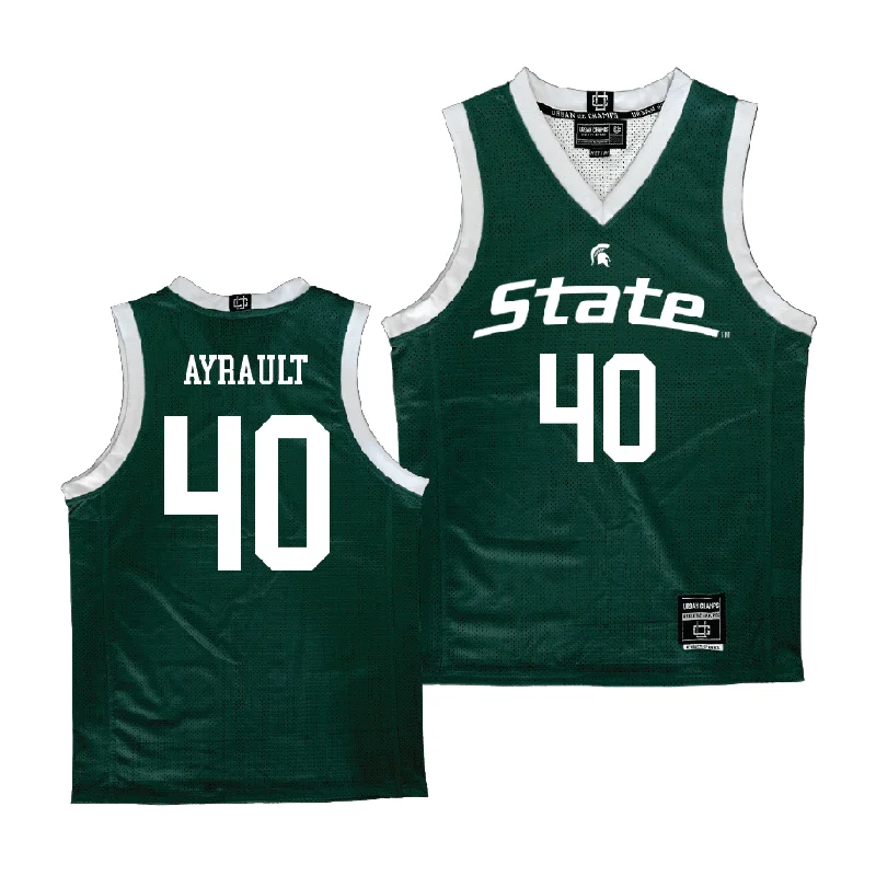 Personalized Basketball Jerseys For Teams-Green Women's Basketball Michigan State Jersey - Julia Ayrault