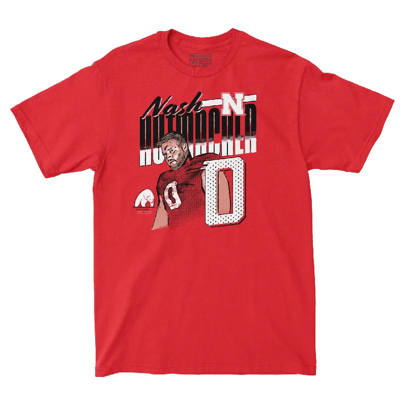 Football Jerseys With Custom Fabric-EXCLUSIVE RELEASE: Nash Hutmacher 90s Zero Red Tee