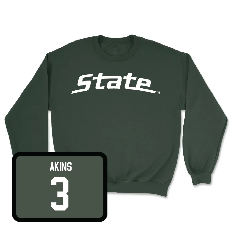 Basketball Jerseys With Custom Number Placement-Green Men's Basketball State Crew - Jaden Akins