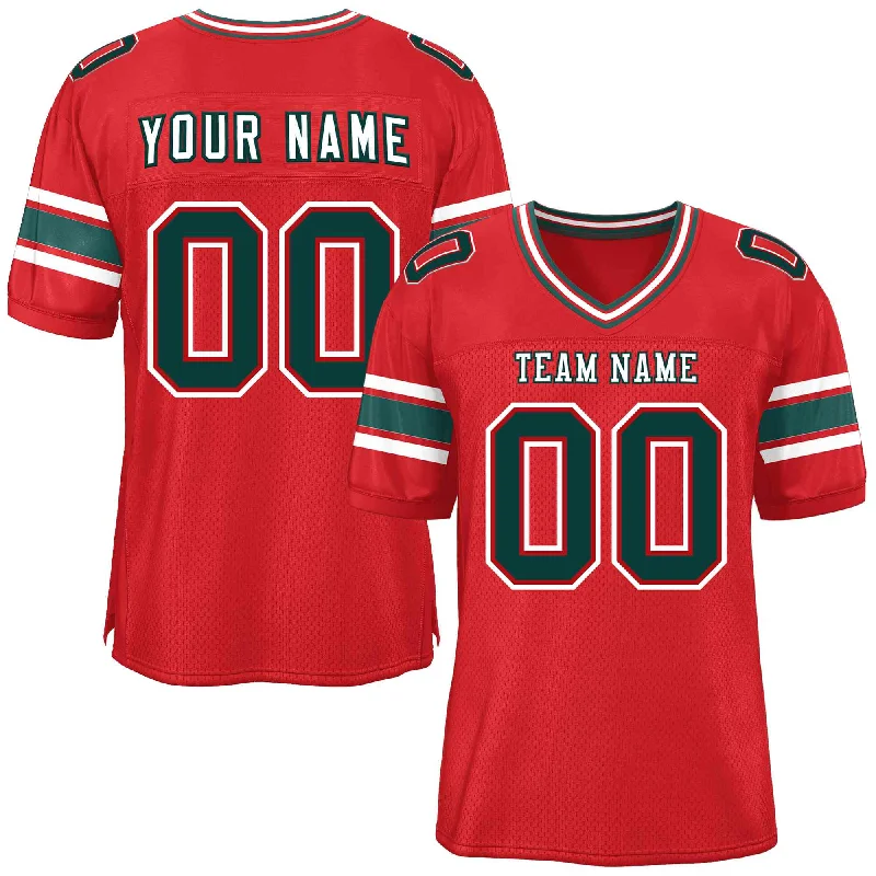 Personalized Football Jerseys For Tournament Events-Custom Red Personalized Classic Authentic Football Jersey