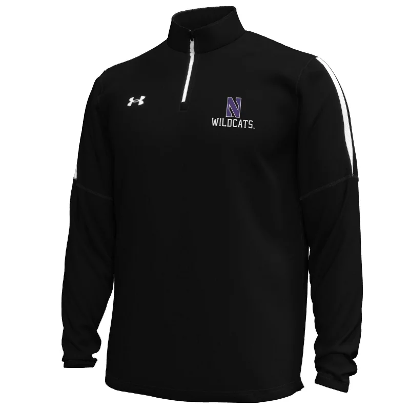 Football Jerseys With Embroidered Player Numbers-Northwestern Wildcats Men's Under Armour Black Quarter-Zip