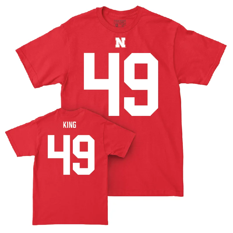 Custom Football Jerseys With Custom Fit-Nebraska Football Red Shirsey Tee  - Danny King