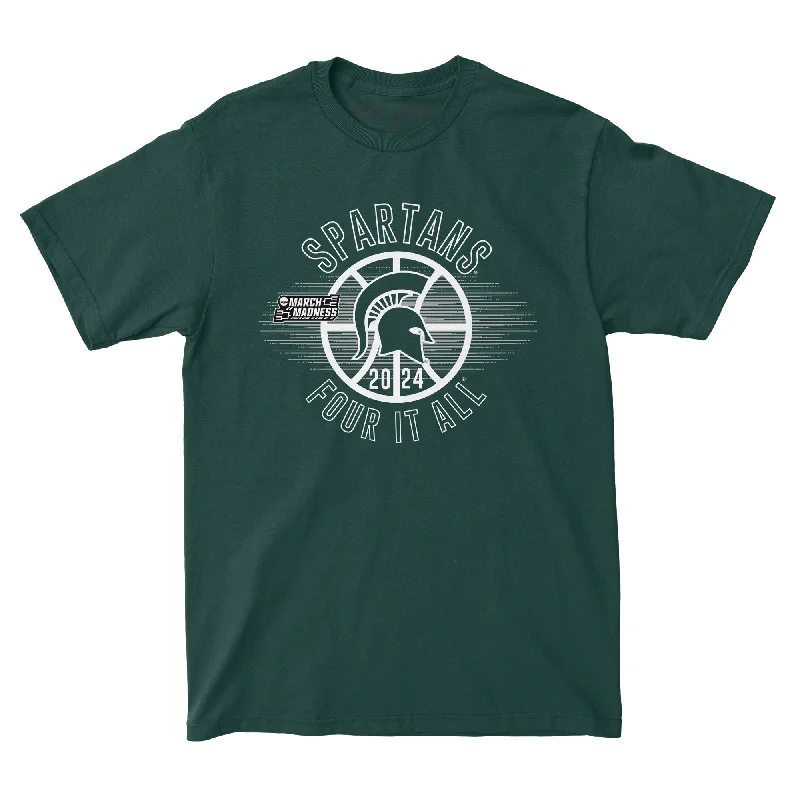 Custom Basketball Jerseys For Team Fundraisers-Michigan State WBB Four it all T-shirt by Retro Brand