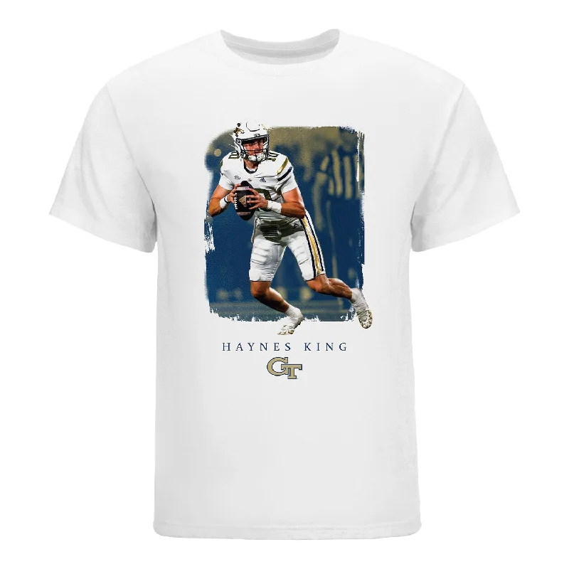 Personalized Football Jerseys For Special Matches-Georgia Tech Yellow Jackets Football Student Athlete Spotlight T-Shirt #10 Haynes King