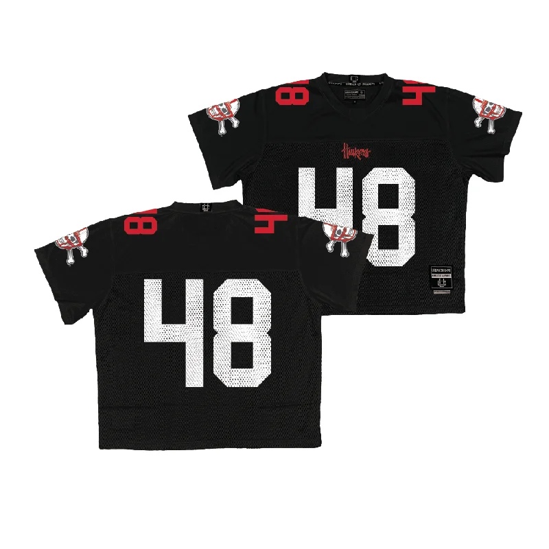 Custom Football Jerseys For Award Ceremonies-Nebraska Throwback Black Football Jersey - Cayden Echternach