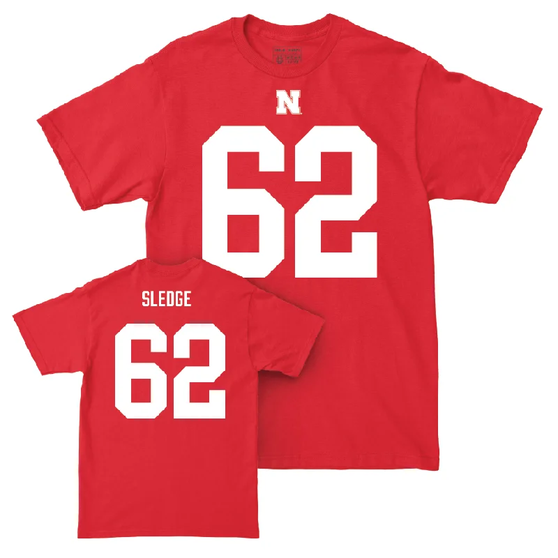 Custom Football Jerseys For Sports Camps-Nebraska Football Red Shirsey Tee - Sam Sledge | #62