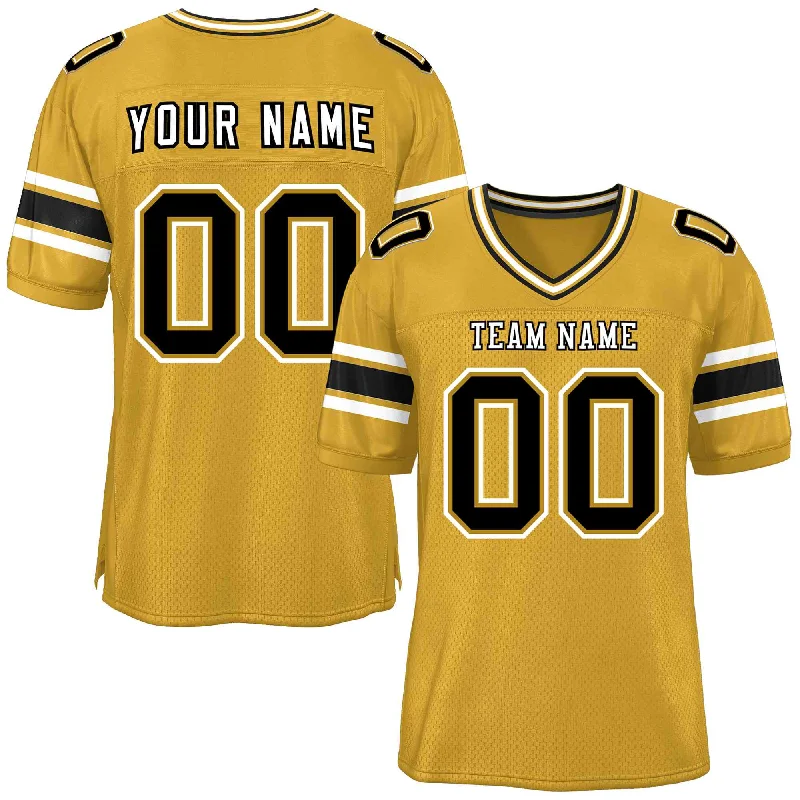 Personalized Football Jerseys For Event Marketing-Custom Old Gold Personalized Classic Authentic Football Jersey