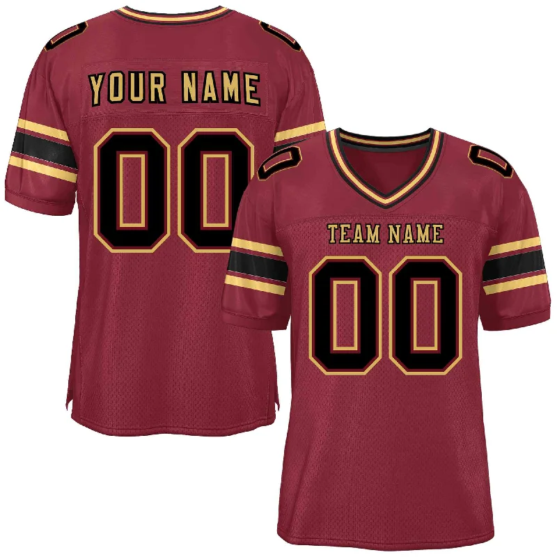 Football Jerseys With Custom Text-Custom Crimson Personalized Classic Authentic Football Jersey