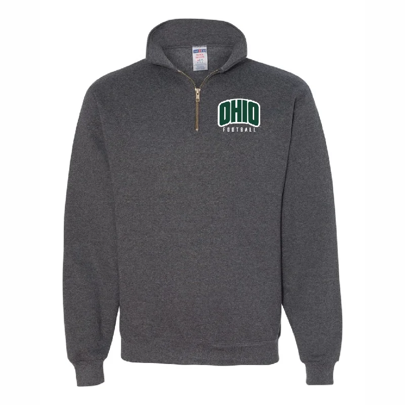 Personalized Football Jerseys For High School Teams-Ohio Football Grey Quarter-Zip