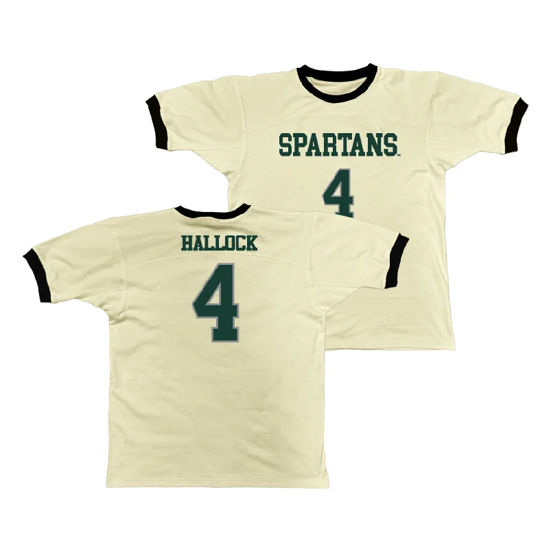 Basketball Jerseys For Professional Events-MSU Retro Ringer Tee - Theryn Hallock