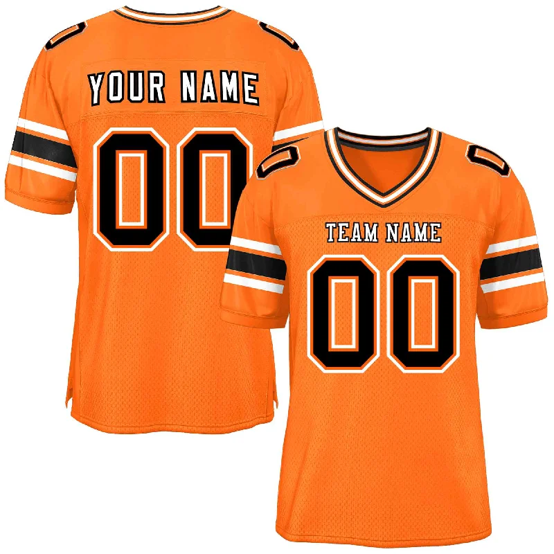 Football Jerseys For Personalized Team Apparel-Custom Orange Personalized Classic Authentic Football Jersey