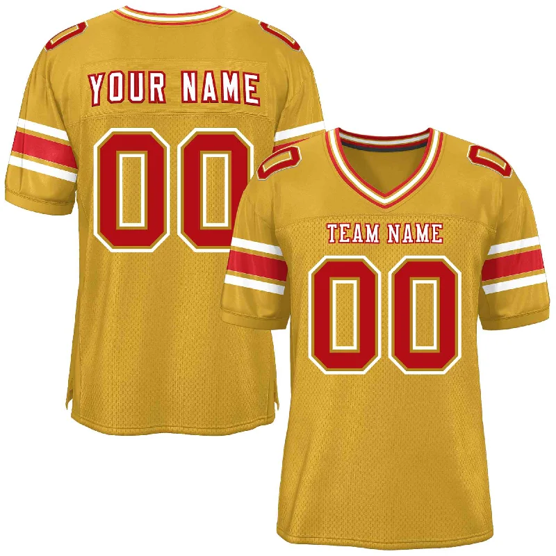 Football Jerseys For Tournaments & Leagues-Custom Old Gold Personalized Classic Authentic Football Jersey