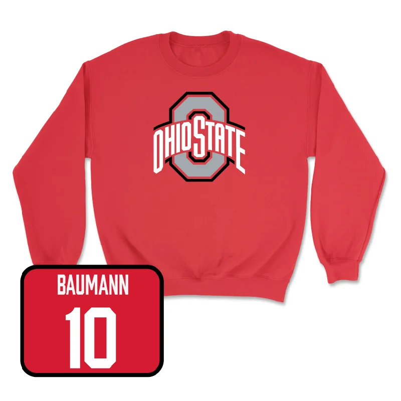 Custom Basketball Jerseys For Group Recognition-Red Men's Basketball Team Crew - Colby Baumann