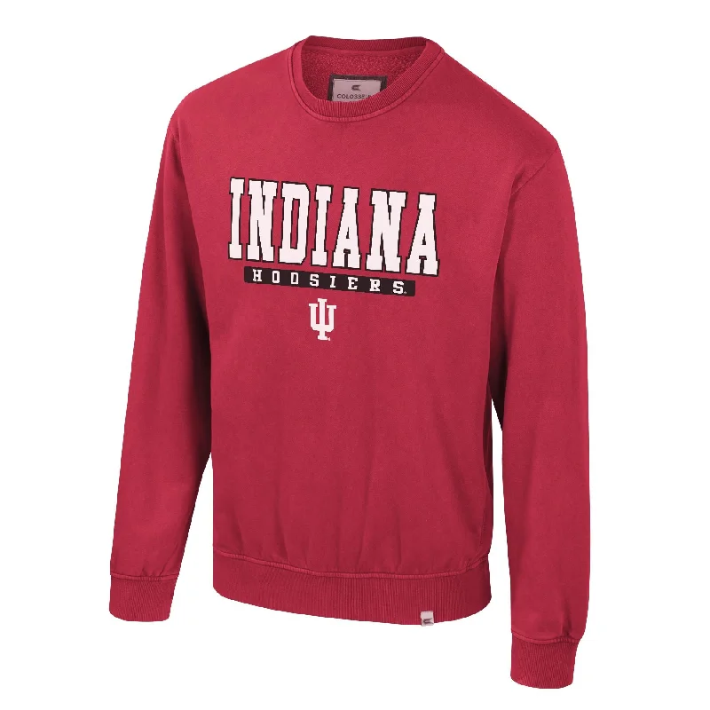 Custom Football Jerseys For Player Gifts-Indiana Hoosiers Sweatshirt Men's Red/White/Black Colosseum