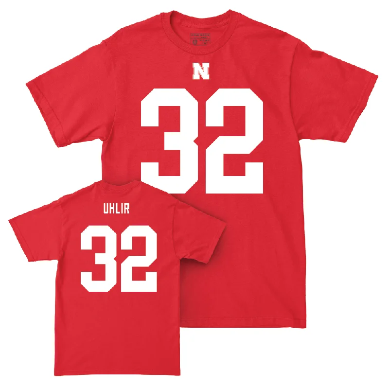 Custom Football Jerseys For Player Celebrations-Nebraska Football Red Shirsey Tee  - Trent Uhlir