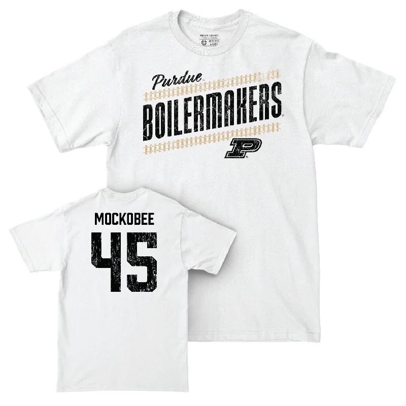 Football Jerseys For Custom Designs & Printing-Football White Slant Comfort Colors Tee - Devin Mockobee | #45