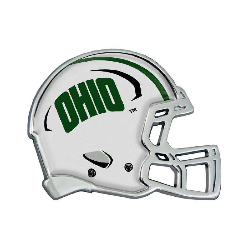 Football Jerseys With Custom Logos & Text-Ohio Bobcats Chrome Football Helmet Stick-On Decal