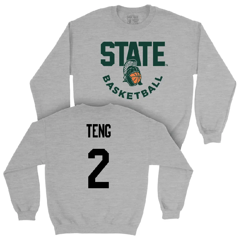 Custom Basketball Jerseys With Bold Fonts-Sport Grey Men's Basketball Helmet Crew   - Kur Teng