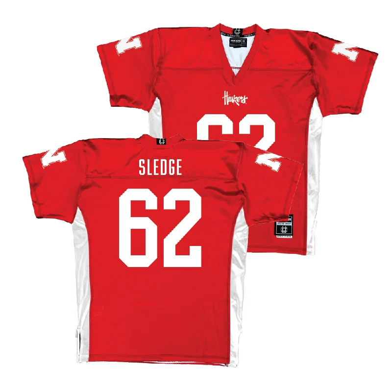 Football Jerseys For Custom Player Recognition-Red Nebraska Football Jersey - Sam Sledge