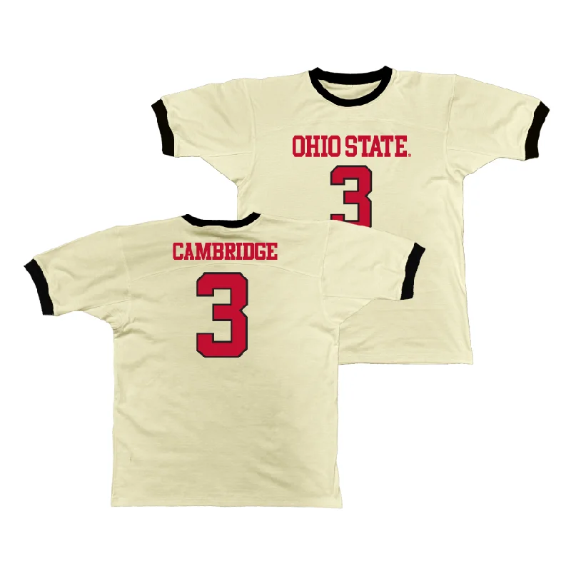 Basketball Jerseys For Tournaments & Leagues-Ohio State Retro Ringer Tee - Kennedy Cambridge