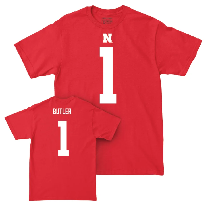 Personalized Football Jerseys For Competitive Teams-Nebraska Football Red Shirsey Tee  - Jimari Butler