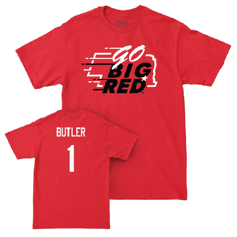 Custom Football Jerseys For Local Players-Red Football GBR Tee  - Jimari Butler